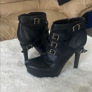 BCBGeneration Black Buckle Heeled Boots